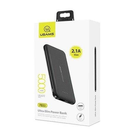 Usams Power Bank Slim 5000mAH 2.1A Max PB33 Fekete,Pink,Fehér