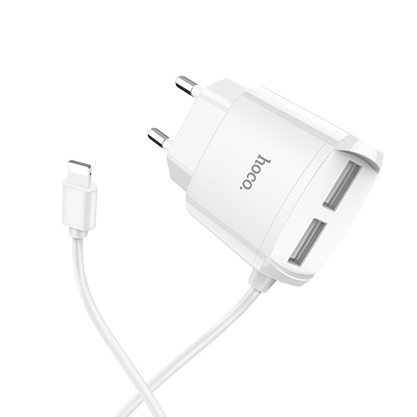 Hoco Mega Iphone Lightning Töltő 2xUSB 2.4A 1M